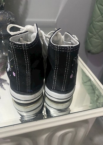 Kuromi converse tarz bez ayakkabı - Görsel 5