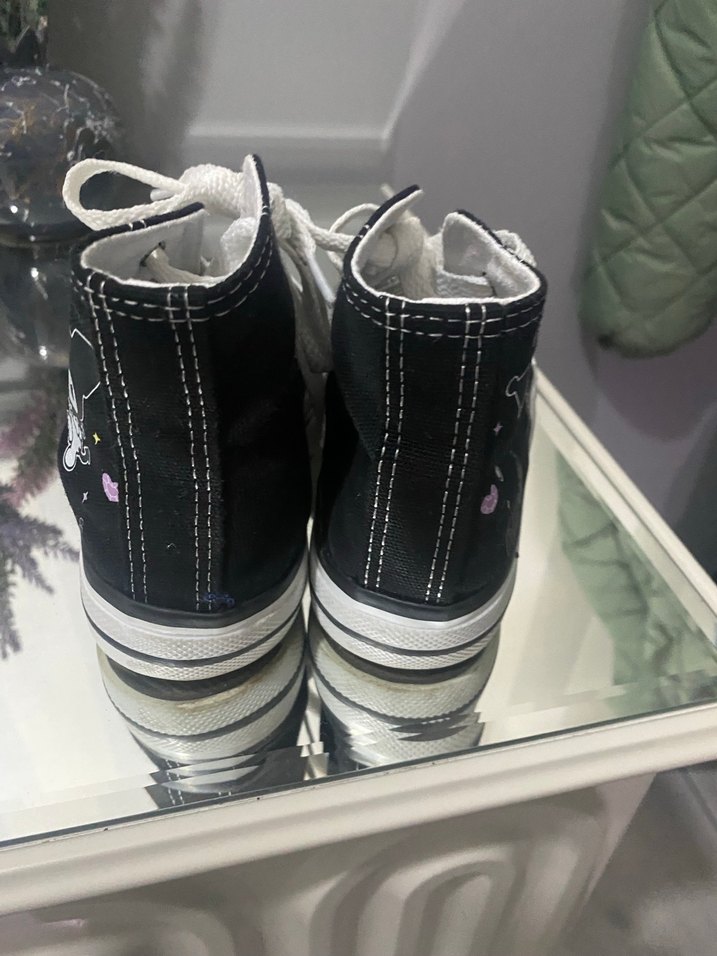 Kuromi converse tarz bez ayakkabı - Görsel 5