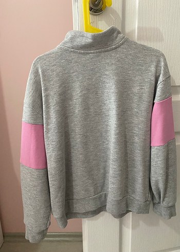 Gri kız çocuk Fermuarlı Sweatshirt - Görsel 2
