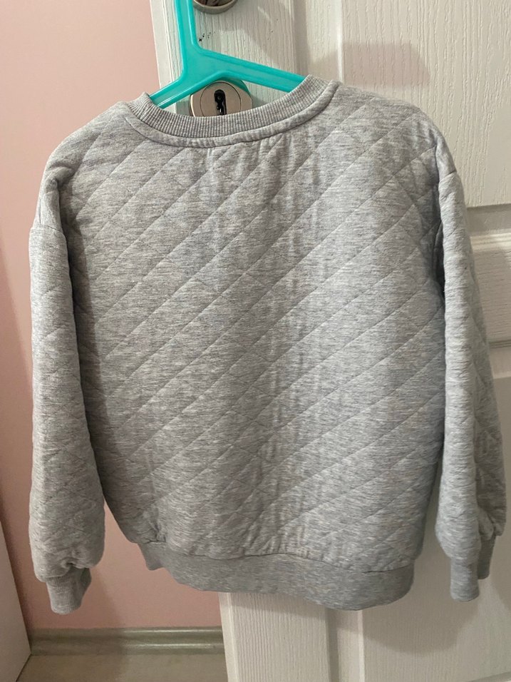 Kız Çocuk Gri Pamuklu Sweatshirt - Görsel 2