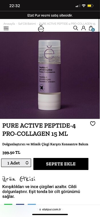  Beden Renk Etat pur 15 ml peptide pro collagen