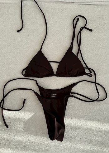 Stradivarius Kahverengi Strappy Minimalist Bikini