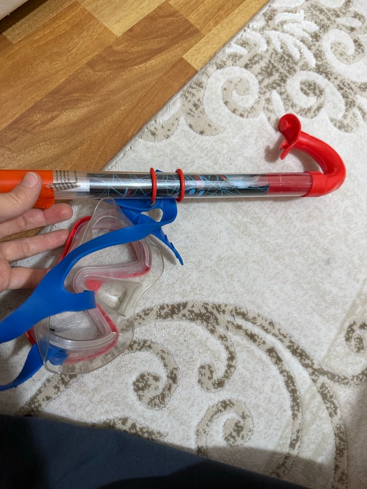 Kırmızı Mini Yüzücü Maskesi ve Şnorkel - Görsel 5