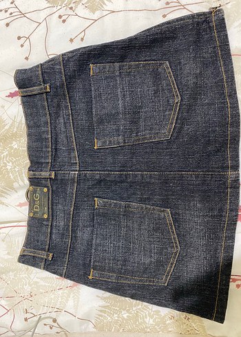 Dolce & Gabbana Düğmeli Koyu Kahverengi Denim Mini Etek