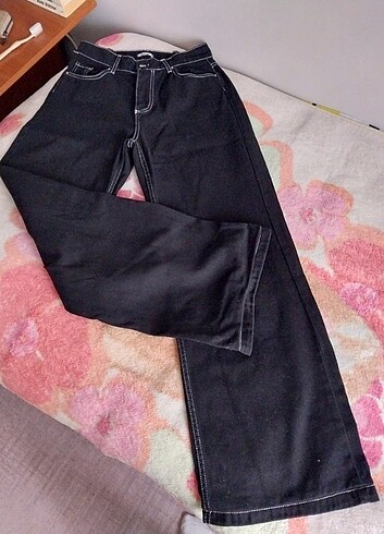 38 Beden siyah Renk addax bol paça pantolon