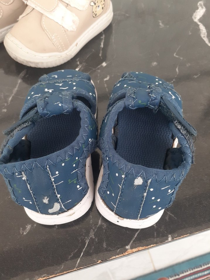 Mavi Erkek Çocuk Cırtlı Terlik - Görsel 2