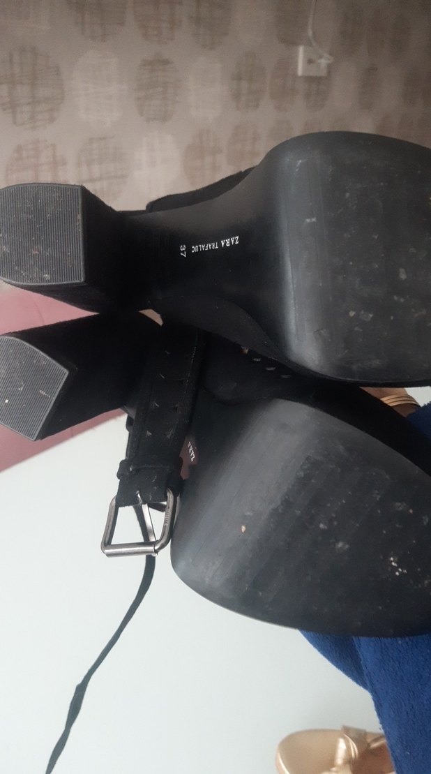 Tokalı Siyah Blok Topuklu Kadın Ayakkabı - Görsel 5