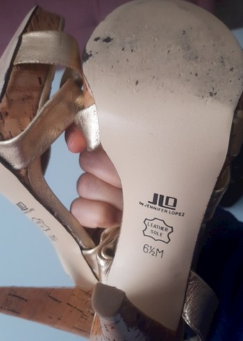 Bej Parlak Platform Topuklu Kadın Abiye Ayakkabı - Görsel 5