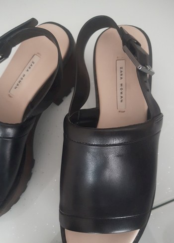 Tokalı Siyah Kadın şık orijinal zara topuklu - Görsel 6