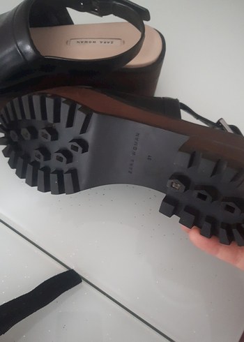 Tokalı Siyah Kadın şık orijinal zara topuklu - Görsel 9