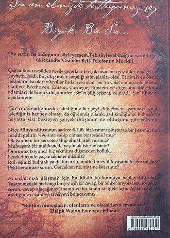  The Secret - Rhonda Byrne Türkçe Kişisel Gelişim Kitabı