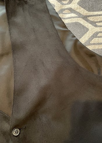 Siyah Süet Görünümlü Düğmeli Erkek Yelek - Görsel 2