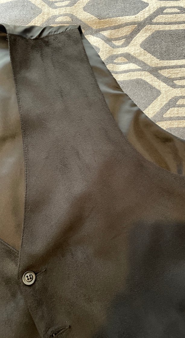 Siyah Süet Görünümlü Düğmeli Erkek Yelek - Görsel 2