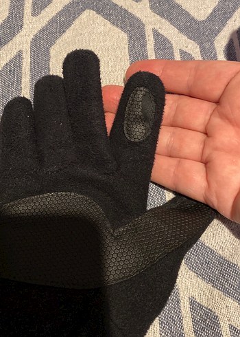 Siyah Çocuk Polar Eldiven Velcro Bantlı - Görsel 3