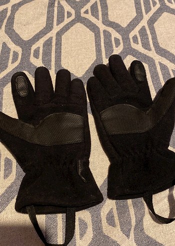 Siyah Çocuk Polar Eldiven Velcro Bantlı - Görsel 2