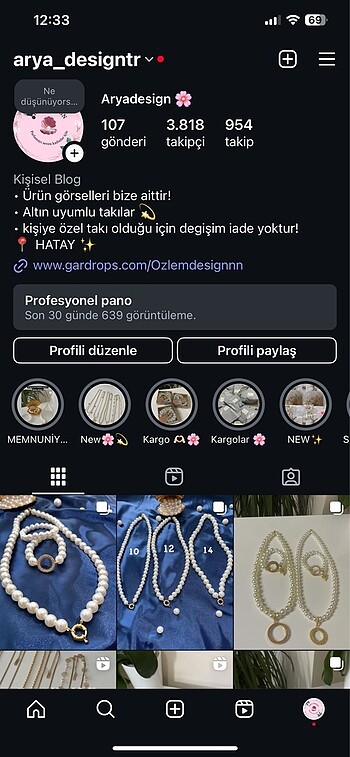 İnci kolye set