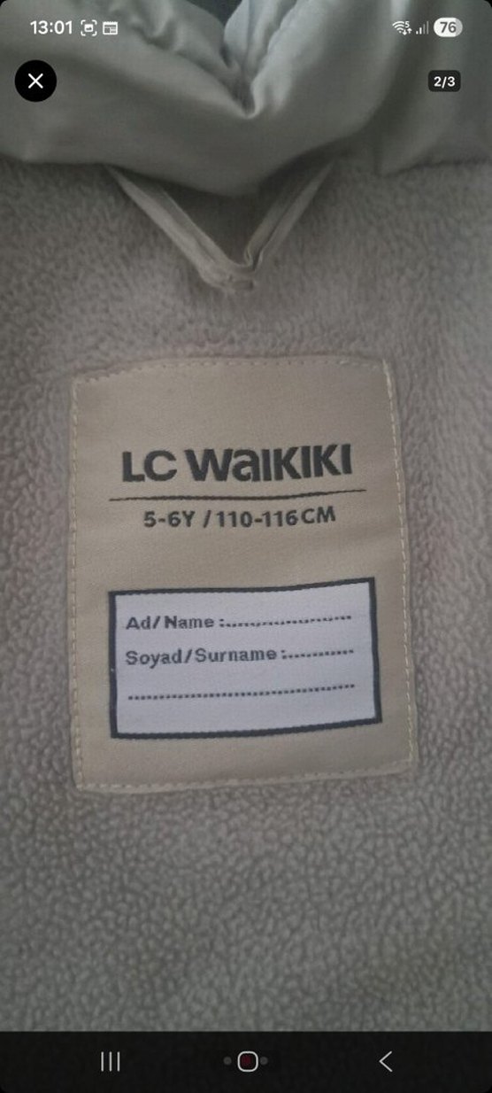 Kız Çocuk Gri Kapüşonlu Nakışlı Mont - Görsel 2