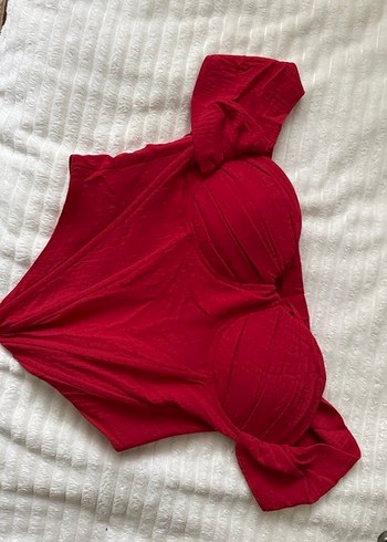 Kırmızı korse detaylı üst - Görsel 2