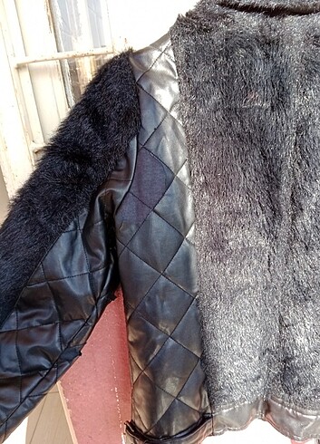 # kürklü mont# kürklüdericeket # deri ceket - Görsel 6