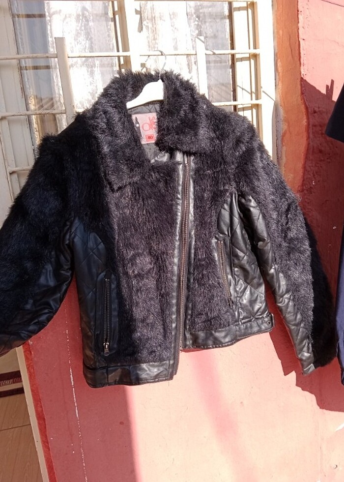 # kürklü mont# kürklüdericeket # deri ceket - Görsel 5