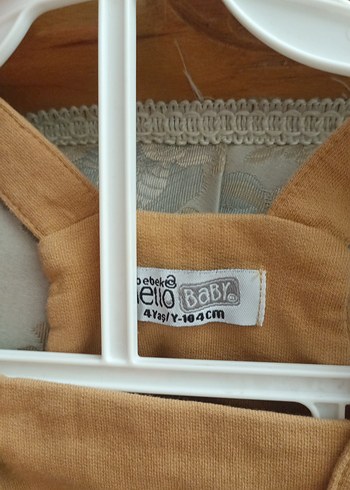 HelloBaby Kahverengi Süet Erkek Çocuk Askılı Tulum