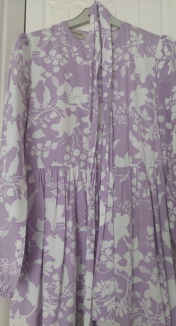 Bohem Uzun Kol Çiçekli Elbise - Görsel 2