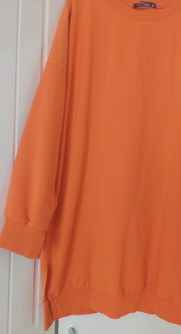 Turuncu Kadın Uzun Kollu Basic Tunik - Görsel 2