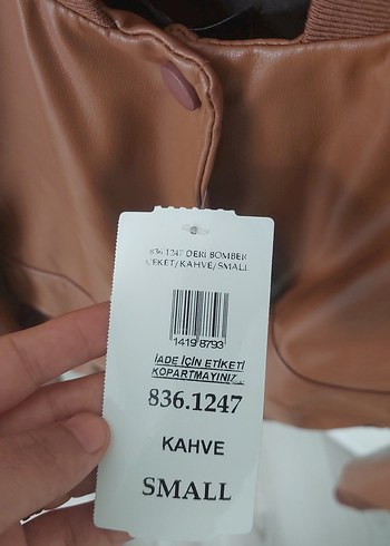 Düğmeli Kahverengi Deri Kadın Ceket - Görsel 2