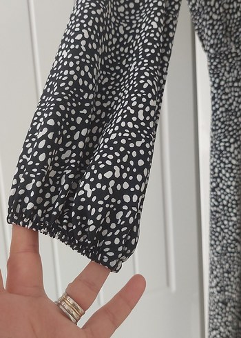 Gri Zebra Desenli Uzun Kadın Elbise - Görsel 3