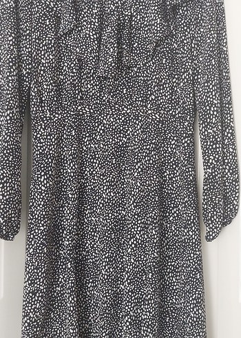 Gri Zebra Desenli Uzun Kadın Elbise - Görsel 4