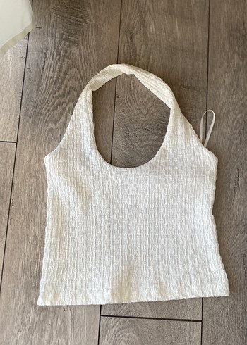 Trendyol & Milla Beyaz boyundan crop