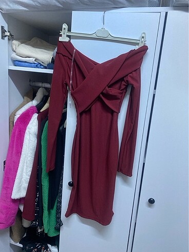 Trendyol & Milla Bordo elbise