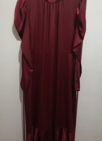 Bordo elbise tesettür
