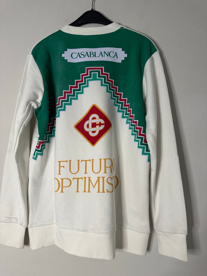 Beyaz Pamuklu Erkek Spor Sweatshirt - Görsel 2