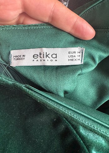 Yeşil Parlak V Yakalı Midi Kadın Elbise - Görsel 4