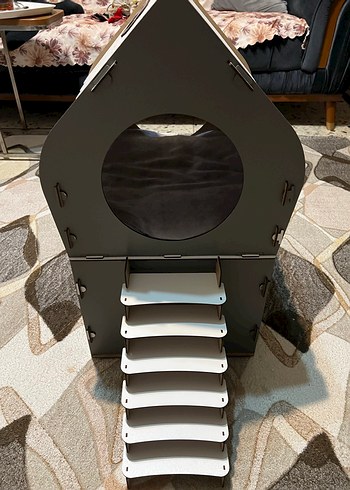 Gri Kedi Evi ve Yatağı - Görsel 2