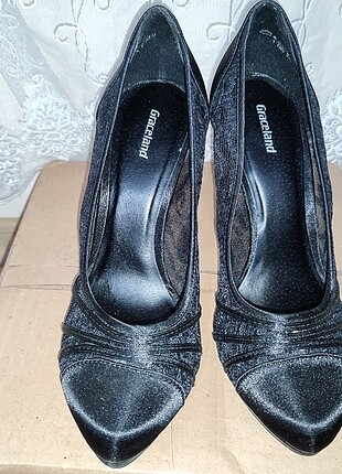 38 Beden siyah Renk Siyah Dantelli Stiletto