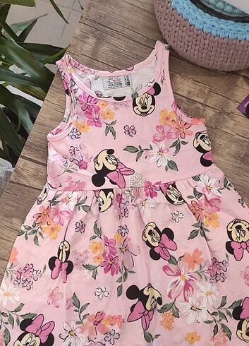 çiçekli minnie mouse elbise 