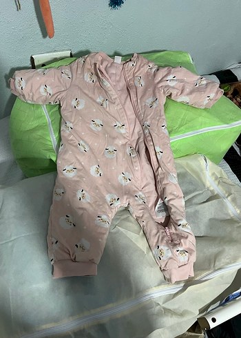 Kız Çocuk Pembe Baskılı Fermuarlı Polar Pijama