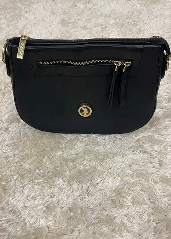 Us Polo Siyah Deri Fermuarlı Kadın Çantası - Görsel 3