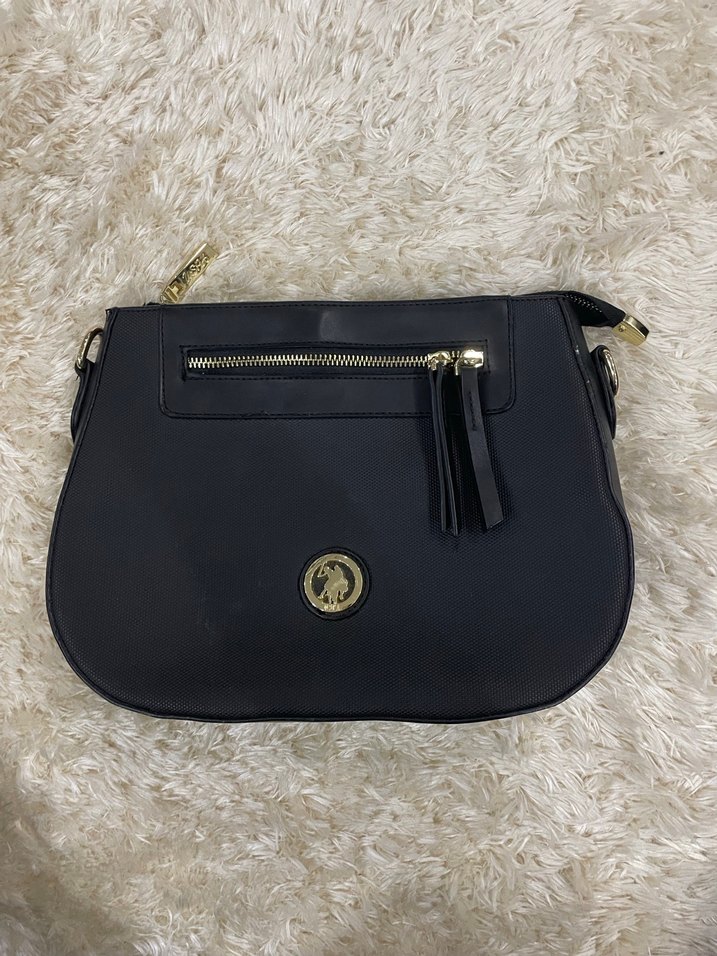 Us Polo Siyah Deri Fermuarlı Kadın Çantası - Görsel 2