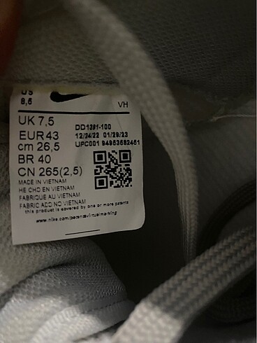 43 Beden gri Renk nike dunk