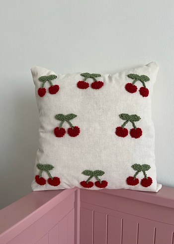Kiraz Desenli Punch Yastık - Görsel 2