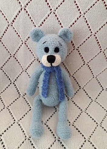  Beden Renk Amigurumi Mavi Pofuduk Ayıcık