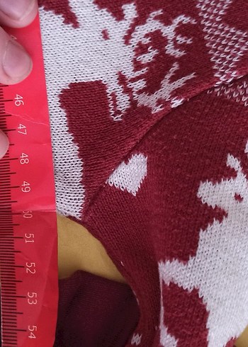 38 Beden Bohem Bordo Desenli Örgü Kadın Kazak