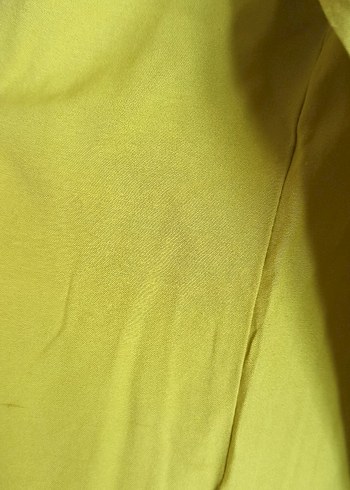 Yeşil Midi Keten V Yaka Fermuarlı Tunik - Görsel 3