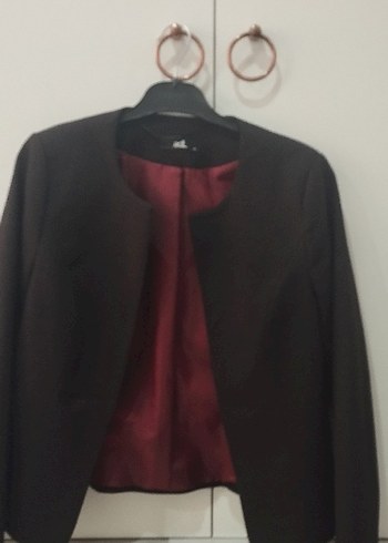 adL Siyah Desenli Kısa Blazer Ceket - Görsel 5