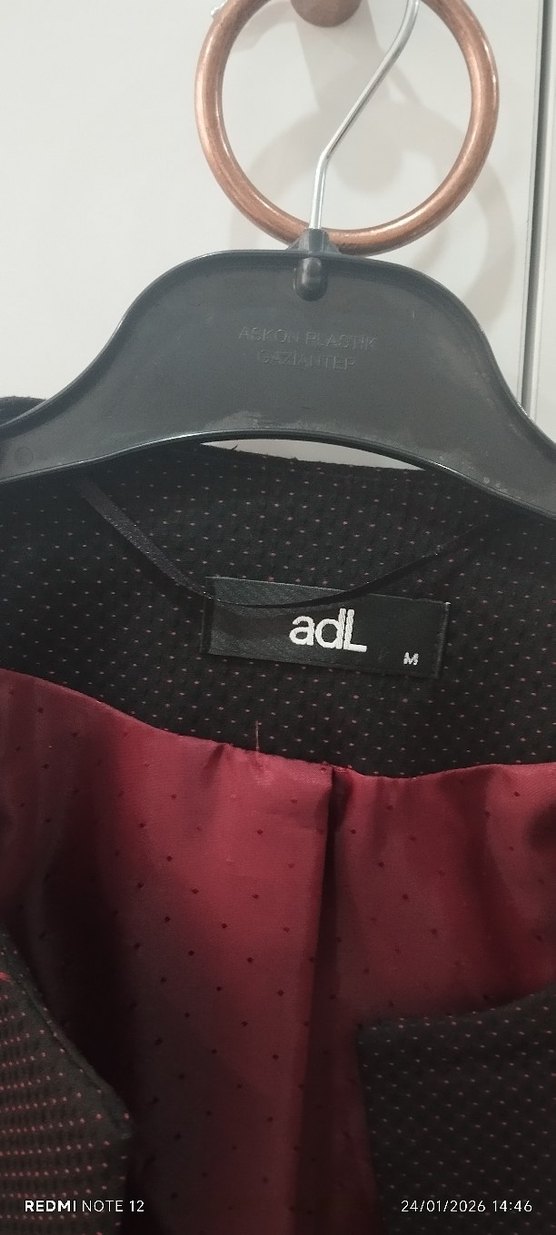 adL Siyah Desenli Kısa Blazer Ceket - Görsel 4