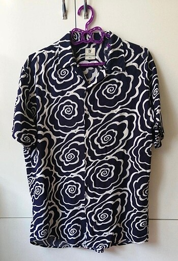 Slim Fit Viskon Çiçek Desenli Gömlek