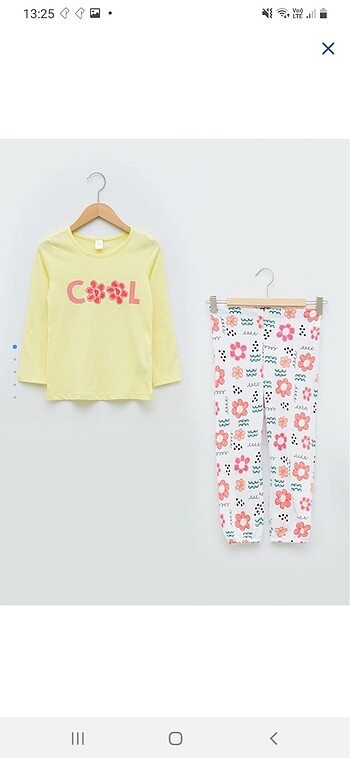 10 Yaş Beden sarı Renk Kız çocuk pijama takımı 10-11 yaş 2 takım